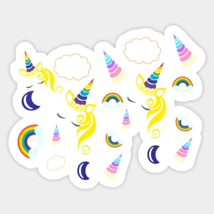 Unicorn pattern Sticker